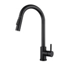 GobekUsa Brushed Gold Pull Out Kitchen Faucet Luxury Black Sink Tap Kitchen Mixer