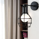 GobekUsa Black Iron Cage Wall Lamp: Retro Indoor Sconce for Bedroom, Bar, and Reading