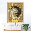 GobekUsa Cat Tapestry Wall Hanging Tarot Black White Psychedelic Love Star Home Decor