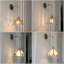 GobekUsa Amber Glass LED Wall Light for Bedroom & Staircase - Modern Nordic Plug-In Fixture