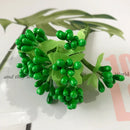 GobekUsa Green Plant Flower Cherry Stamen Berries Bundle for DIY Decor and Gifts