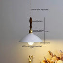 GobekUsa Ceramic LED Pendant Lamp: Modern Wood Handle Hanging Light Fixtures