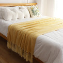 GobekUsa Geometric Knitted Blanket - Soft and Cozy Classic Decor for Home and Hotel Use