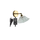 GobekUsa Glass Shade LED Wall Light with Pull Chain Switch - Plug-In Bedroom Lamp