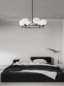 GobekUsa Glass Lampshade Chandelier Copper Hanging Lights Dining Room Bedroom Decor