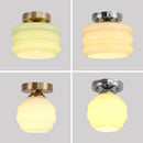 GobekUsa Creamy Glass Iron LED Ceiling Light - Modern Indoor Lighting Fixtures