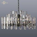 GobekUsa Brass Chrome Black Metal LED Crystal Chandeliers Pendant Lamps for Bedroom & Living Room
