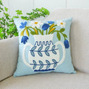 GobekUsa Green Tulip Embroidery Pillowcase 45X45CM - Sofa Bed Office Car Chair Cover