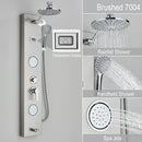 GobekUsa Rainfall Shower Panel with Storage Rack and Massage Jets