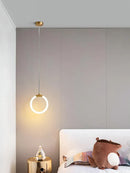 GobekUsa Gold Ring Pendant Lights Warm White LED U Shape Hanging Lamp
