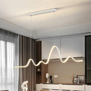 GobekUsa LED Aluminum Chandelier Modern Wave Line Kitchen Island Pendant Light
