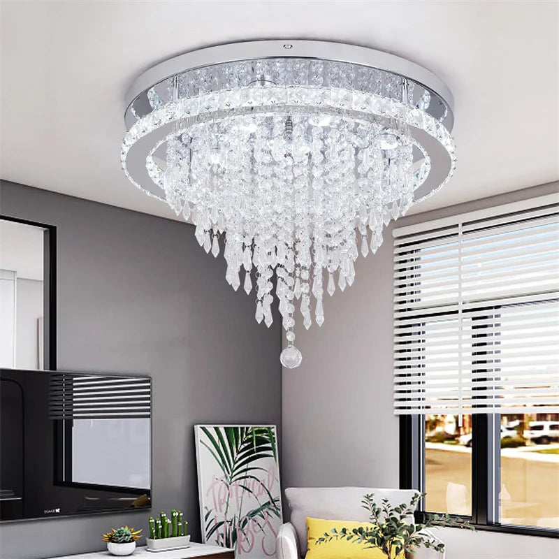 GobekUsa K9 Crystal LED Chandelier Luxe Smart Ceiling Lamp Pendant Light, photo 2 of 7