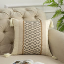 GobekUsa Bohemian Style Fringed Throw Pillow Cover for Living Room Sofa