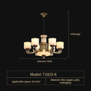 GobekUsa All Copper Marble Jade Chandelier: Luxury Living Room Hall Bedroom Lighting