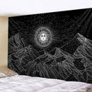 GobekUsa Black & White Stars Mandala Tapestry - Home Decor