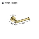 GobekUsa Brushed Gold Brass Bathroom Accessories Set: Hand Towel Bar, Toilet Paper Holder, Robe Hook