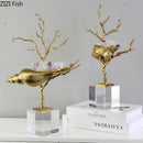 GobekUsa Golden Conch Metal Sculpture Decorative Figurine Artwork for Modern Home Decor