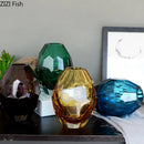 GobekUsa Amber Glass Vase for Desk Decoration and Floral Arrangement