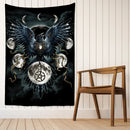 GobekUsa Condor Moon Universe Tapestry - Dark Starry Psychedelic Hippie Wall Hanging