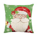 GobekUsa Christmas Santa Claus Linen Pillowcase - Sofa Cushion Cover, Decorative Living Room Pillow Cover