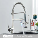 GobekUsa Dual Spout LED Kitchen Faucet 360 Rotate Hot Cold Mixer for Stylish Sink