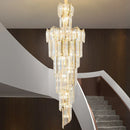 GobekUsa Crystal Chandelier: European Villa Hotel Luxury Hollow Building Middle Floor Lighting
