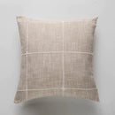 GobekUsa Brown Grey Stripe Embroidery Cushion Cover Set, Cotton Linen, 45x45cm 60x60cm Home Decor