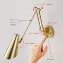 GobekUsa Adjustable Swing Arm LED Wall Lamp Touch Sensor Sconce Lights