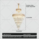 GobekUsa Duplex Villa Crystal Chandelier: Modern Luxury Staircase Lamp for Elegant Living Rooms