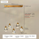 GobekUsa K9 Crystal Dining Chandeliers: Gold Wire Hanging Ceiling Lights for Bedroom, Balcony, Bar Room