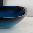 GobekUsa Gradient Blue Glass Basin Faucet Set with Waterfall Mixer Taps