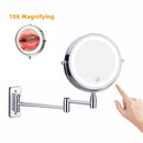 GobekUsa LED Light Makeup Mirror 10X Magnification Double Side Touch Dimming
