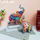 GobekUsa Elephant Sculpture: Nordic Painting Graffiti Resin Art Figurine & Home Decor Craft