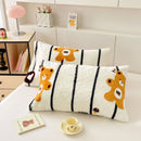GobekUsa Cozy Winter Plush Pillowcase: Nordic Printed Milk Velvet Soft Home Decor