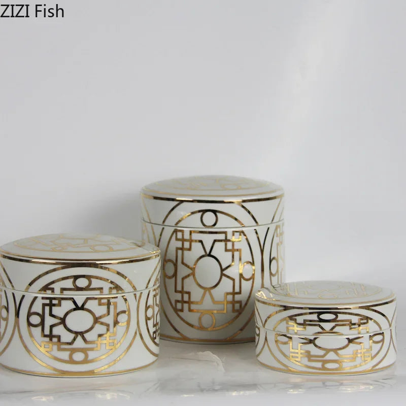 GobekUsa Gold Geometric Storage Jar Set, photo 5 of 9