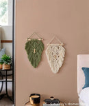 GobekUsa Handmade Macrame Leaf Hanging Tapestry Wall Decoration Mini Tapestry with Wood Stick