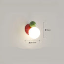 GobekUsa LED Wall Light Red Green White Metal Kids Room Lamp White Acrylic Ball