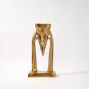 GobekUsa Golden Masked Figure Sculpture: Abstract Geometric Portrait Home Decor Figurine