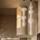 GobekUsa Japanese Cotton Paper Pendant Lamp Wabi Sabi Chandelier with E27 Bulb
