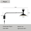 GobekUsa Adjustable Long Arm Wall Lamp for Reading, Bedroom, LED Minimalist Swing Lighting