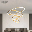 GobekUsa Black Led Rings Circle Pendant Chandelier for Living Dining Kitchen
