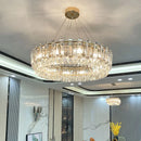 GobekUsa Gold Round/Oval Crystal Chandelier for Living & Dining Room