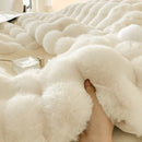 GobekUsa Double-Sided Rabbit Fur Bedding Set, Plush Velvet Fleece, Monochromatic Luxury Duvet Set