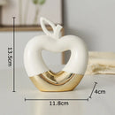 GobekUsa Gold Apple Pear Statue Ceramic Ornaments Desk Decoration Modern Crafts Sculpture
