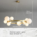 GobekUsa Clear Glass Bubble Chandelier LED Hanglamp G9 Loft Deco Lighting