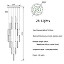 GobekUsa Crystal Led Chandelier for Modern Loft Living Room Staircase, Gold Art Deco Hanging Lamp