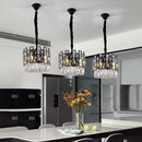 GobekUsa Crystal LED Chandeliers Black Round Pendant Light for Living Room Dining Indoor Kitchen Bedroom
