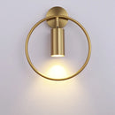 GobekUsa Adjustable LED Brass Gold Ring Wall Sconce Light for Home Hotel Bar