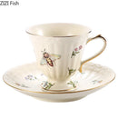 GobekUsa Butterfly Gold Ceramic Cup & Saucer Set