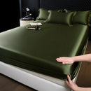 GobekUsa 100% Mulberry Silk Fitted Sheet Set with Pillowcase - Luxury Solid Color Silk Bed Linen